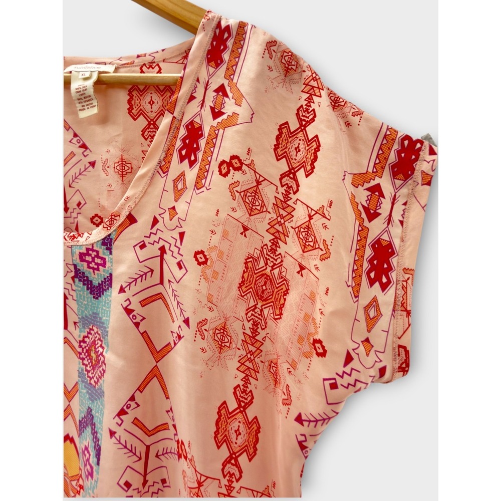 Sundance Luminist Chemise 100% Silk Dress XL Boho Southwest Festival Flowy Luxe - Picture 4 of 10